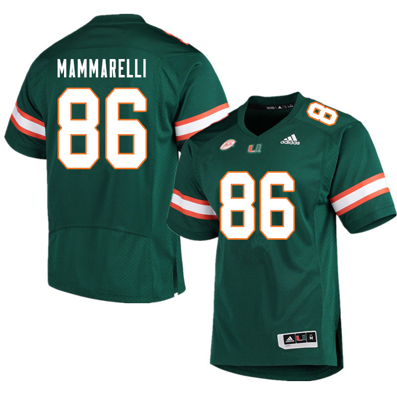 Men #86 Dominic Mammarelli Miami Hurricanes College Football Jerseys Sale-Green